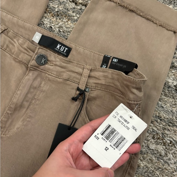 KUT From The Kloth Amy Cropped Straight Leg Jeans Sz 12 NWT | KUT Straight Jean- - Picture 3 of 14